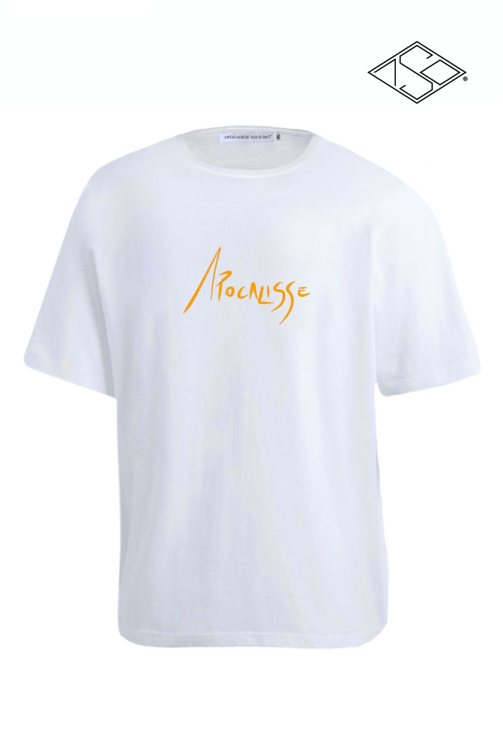 Apocalisse Basic edition orange print white tshirt by ApocalisseSoldOut® Fashion Brand
