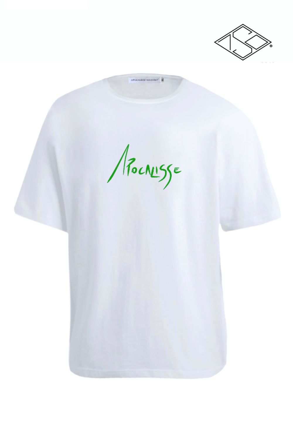 Apocalisse Basic edition green print white tshirt by ApocalisseSoldOut® Fashion Brand