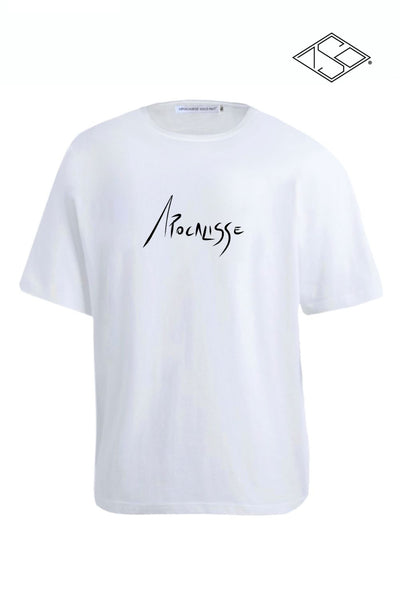 Apocalisse Basic edition black print white tshirt by ApocalisseSoldOut® Fashion Brand
