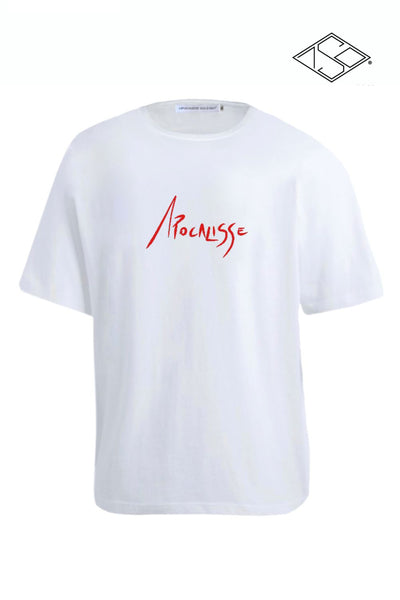 Apocalisse Basic edition red print white tshirt by ApocalisseSoldOut® Fashion Brand