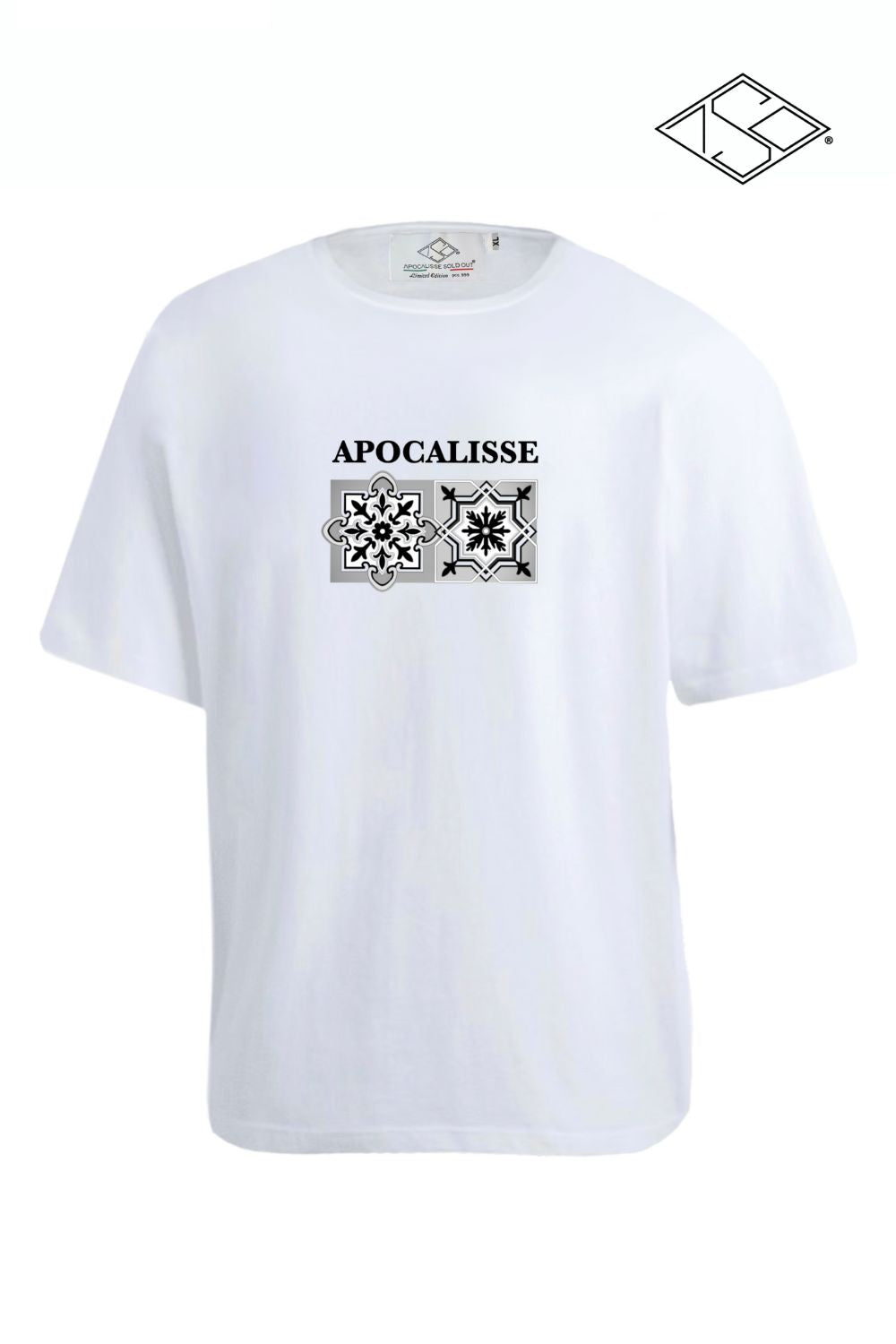 tshirt bianca marca Apocalisse modello MATTONELLA maiolicaby ApocalisseSoldOut® Fashion Brand