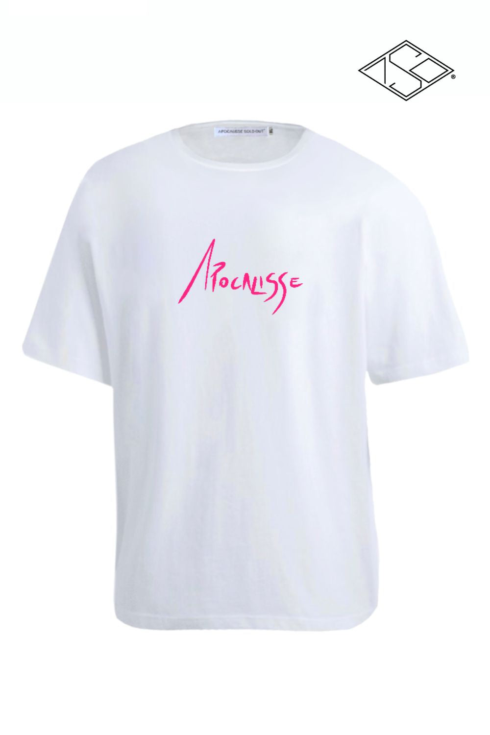 Apocalisse Basic edition pink print white tshirt by ApocalisseSoldOut® Fashion Brand
