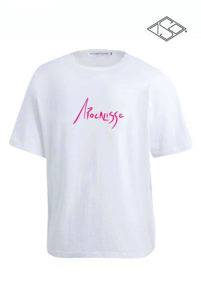 Apocalisse Basic edition pink print white tshirt by ApocalisseSoldOut® Fashion Brand
