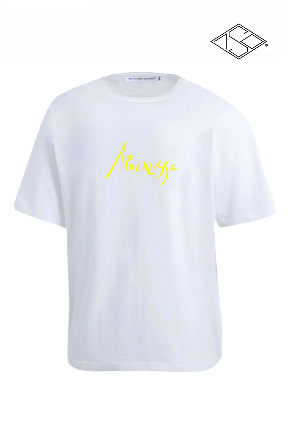 Apocalisse Basic edition yellow print white tshirt by ApocalisseSoldOut® Fashion Brand