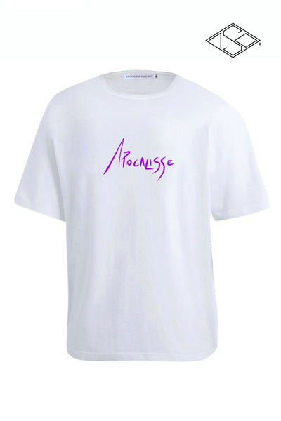 Apocalisse Basic edition purple print white tshirt by ApocalisseSoldOut® Fashion Brand