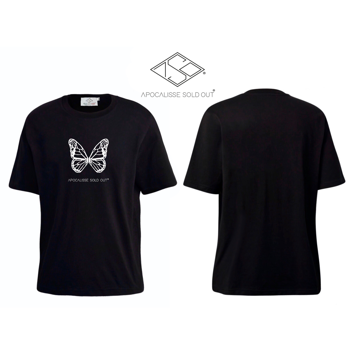 tshirt Apocalisse BUTTERFLY farfalla by ApocalisseSoldOut® Fashion Brand